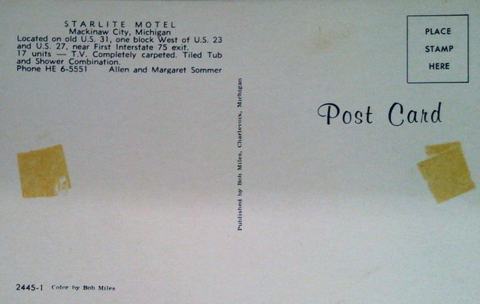 Starlite Motel - Vintage Postcard